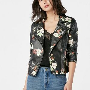Printed Faux Leather Jacket